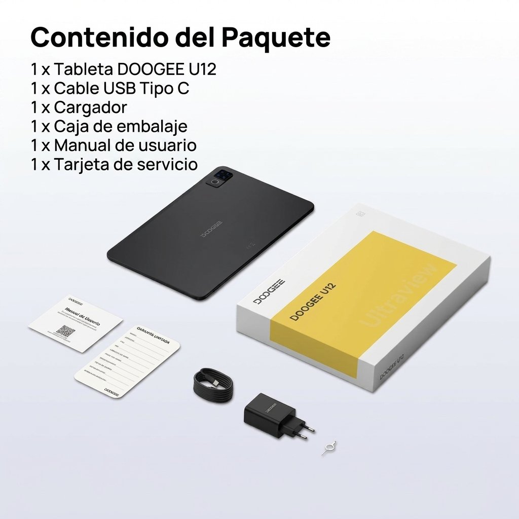 【Última versión de Android 16】DOOGEE U12 VIP Tablet Android 16, Tablet 12 Inches, 24GB RAM + 128GB /2TB, Gemini AI, Tablets with Keyboard and Pencil, 9000mAh /18W, 13MP + 8MP, Children's Tablet Octa Core/Widevine L1/OTG/Face ID - Image 2