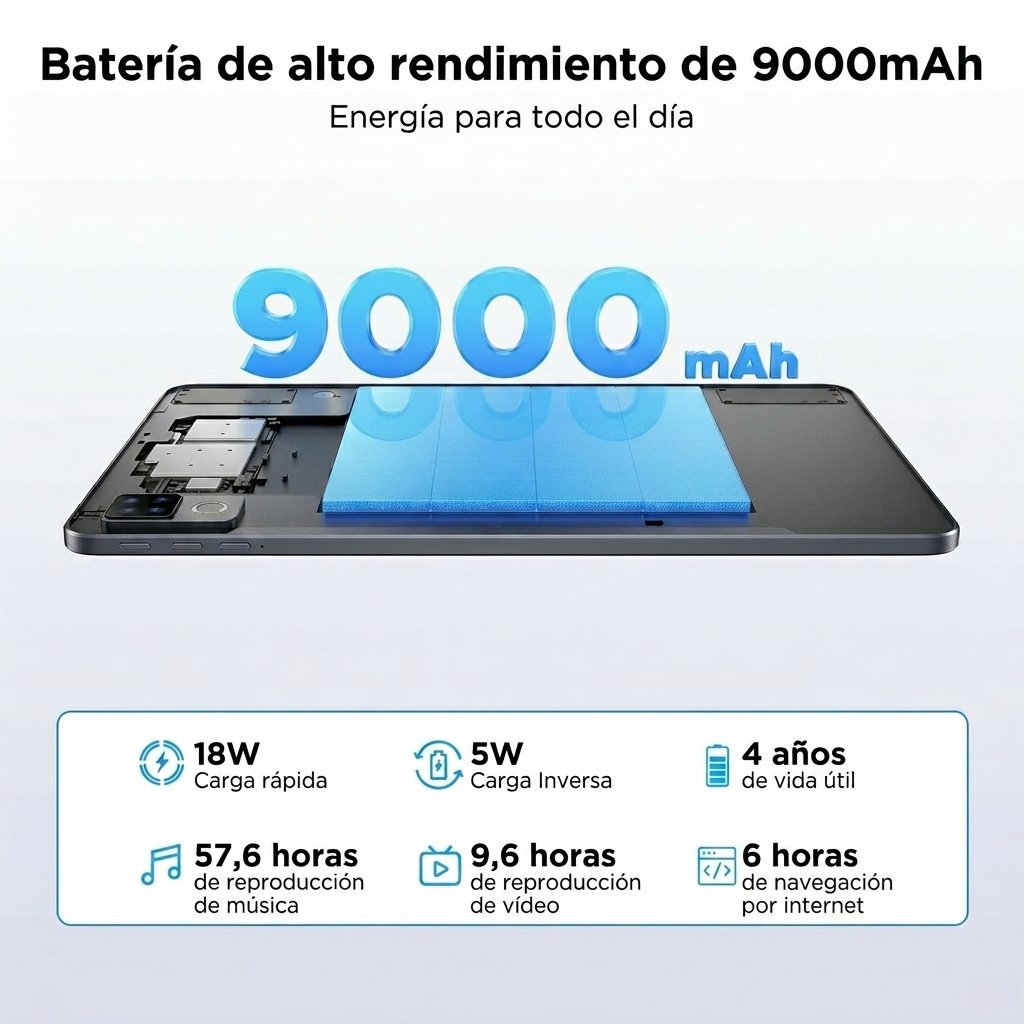 【Última versión de Android 16】DOOGEE U12 VIP Tablet Android 16, Tablet 12 Inches, 24GB RAM + 128GB /2TB, Gemini AI, Tablets with Keyboard and Pencil, 9000mAh /18W, 13MP + 8MP, Children's Tablet Octa Core/Widevine L1/OTG/Face ID - Image 3