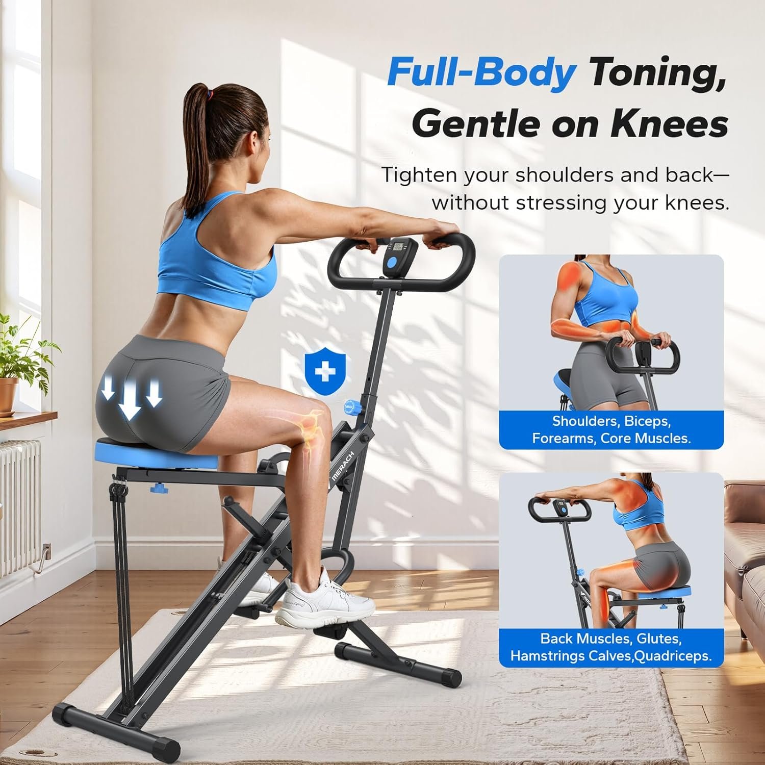 MERACH Squat Machine – Adjustable Resistance Foldable Leg Trainer for Glutes & Full-Body Workout, 350lbs Capacity - Bild 5
