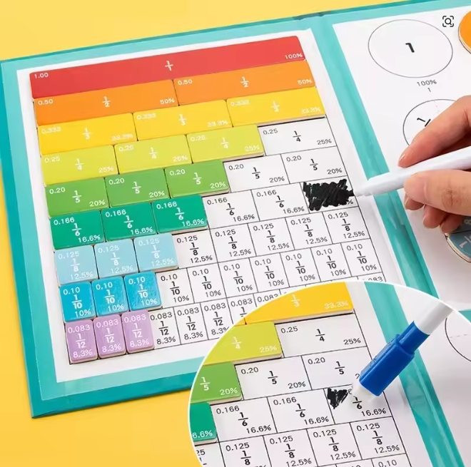 Magnetic Fraction Demonstration Book. 1 Set Math Teaching Aid. Learning Toy for Gift. Mathematical Knowledge Training Toys. Interactive Game Props. Educational Material - Bild 5